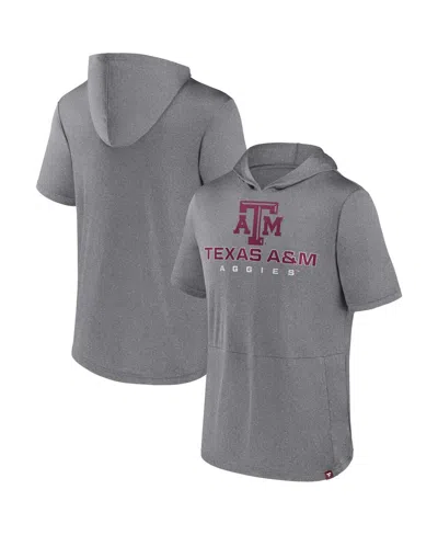 Fanatics Men's  Heather Gray Texas A&m Aggies Modern Stack Hoodie T-shirt