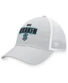 Fanatics Men's  Heather Gray, White Seattle Kraken Team Trucker Snapback Hat In Heather Gray,white