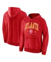 Fanatics Men's  Heather Red Distressed Atlanta Hawks Foul Trouble Snow Wash Raglan Pullover Hoodie In Heather Red