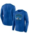 Fanatics Men's  Heather Royal Distressed Dallas Mavericks Front Court Press Snow Wash Long Sleeve T-s In Heather Royal