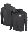 Fanatics Men's  Heathered Black Brooklyn Nets Big And Tall Down And Distance Full-zip Hoodie In Heathered Black