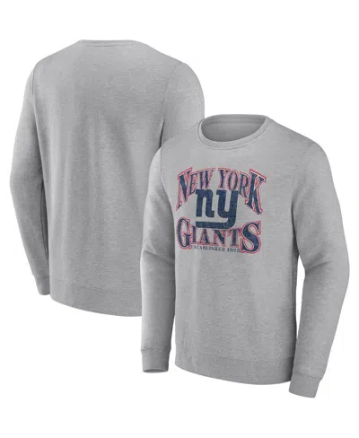 Fanatics Branded Heathered Charcoal New York Giants Playability Pullover Sweatshirt