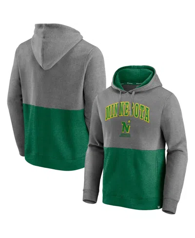 Fanatics Men's  Heathered Gray And Kelly Green Minnesota North Stars Block Party Classic Arch Signatu In Heather Gray