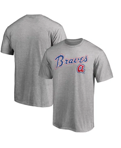 Fanatics Men's  Heathered Gray Atlanta Braves Cooperstown Wahconah T-shirt