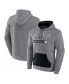 Fanatics Men's  Heathered Gray Brooklyn Nets Off The Bench Color Block Pullover Hoodie In Heathered Gray