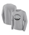 Fanatics Men's  Branded Heathered Gray Milwaukee Bucks True Classics Vint Pullover Sweatshirt In Heathered Gray