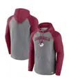 Fanatics Branded Heathered Gray/cardinal Arizona Cardinals By Design Raglan Pullover Hoodie In Heathered Gray,cardinal