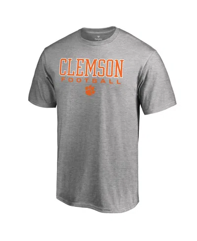 Fanatics Men's  Heathered Gray Clemson Tigers True Sport Football T-shirt