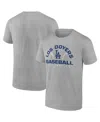 Fanatics Men's  Heathered Gray Los Angeles Dodgers Iconic Go For Two T-shirt In Heathered Gray
