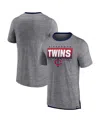 Fanatics Branded Heathered Gray Minnesota Twins Iconic Team Element Speckled Ringer T-shirt In Heathered Gray