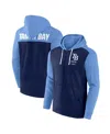 Fanatics Branded Heathered Navy/heathered Light Blue Tampa Bay Rays Blown Away Full-zip Hoodie In Heathered Navy,heathered Light Blue