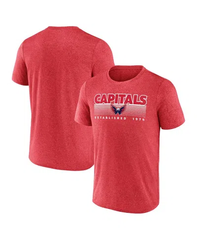 Fanatics Men's  Heathered Red Washington Capitals Prodigy Performance T-shirt