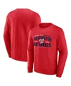 Fanatics Branded Heathered Red Washington Nationals Classic Move Pullover Sweatshirt In Heathered Red