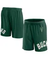 Fanatics Branded Hunter Green Milwaukee Bucks Free Throw Mesh Shorts In Hunter Green