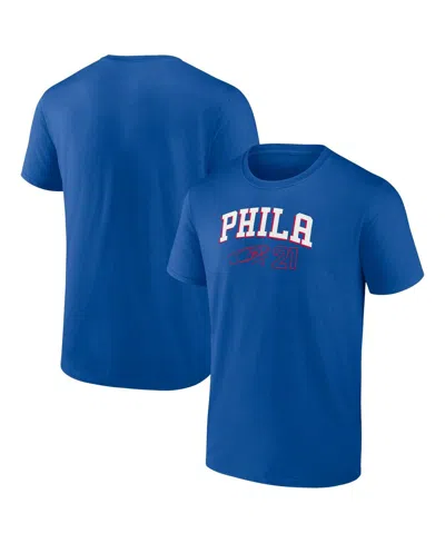 Fanatics Men's  Joel Embiid Royal Philadelphia 76ers Name And Number T-shirt