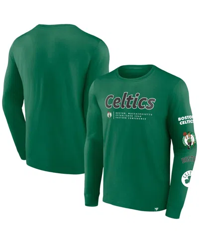 Fanatics Men's  Kelly Green Boston Celtics Baseline Long Sleeve T-shirt