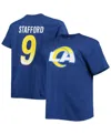 Fanatics Men's  Matthew Stafford Royal Los Angeles Rams Big And Tall Player Name And Number T-shirt In Royal