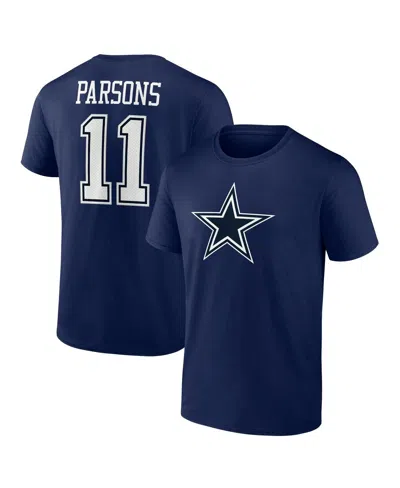 Fanatics Men's  Micah Parsons Navy Dallas Cowboys Player Icon Name And Number T-shirt