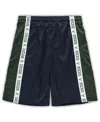 Fanatics Men's  Navy And Hunter Green Milwaukee Bucks Big And Tall Tape Mesh Shorts In Navy,hunter Green