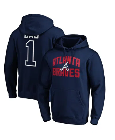 Fanatics Men's  Navy Atlanta Braves Father's Day #1 Dad Pullover Hoodie