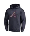 Fanatics Men's  Navy Atlanta Braves Static Logo Pullover Hoodie In Navy