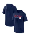 FANATICS MEN'S FANATICS NAVY BOSTON RED SOX OFFENSIVE STRATEGY SHORT SLEEVE PULLOVER HOODIE