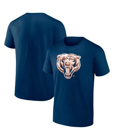 Fanatics Men's  Navy Chicago Bears Chrome Dimension T-shirt