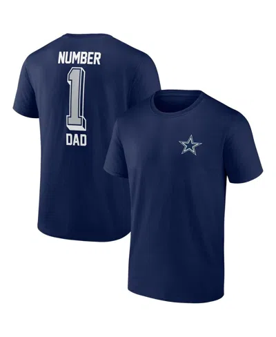 Fanatics Men's  Navy Dallas Cowboys Number One Dad T-shirt