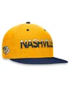 Fanatics Branded  Navy/gold Nashville Predators Authentic Pro Rink Two-tone Snapback Hat In Navy,gold
