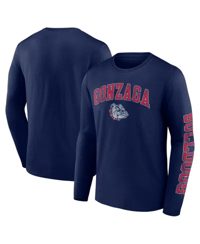 Fanatics Men's  Navy Illinois Fighting Illini Distressed Arch Over Logo Long Sleeve T-shirt