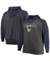 Fanatics Men's  Navy, Heathered Charcoal Houston Texans Big And Tall Lightweight Raglan Pullover Hood In Navy,heathered Charcoal