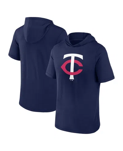 Fanatics Branded Navy Minnesota Twins Short Sleeve Hoodie T-shirt