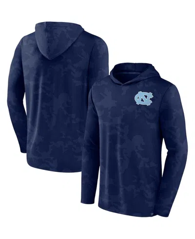 Fanatics Men's  Navy North Carolina Tar Heels Camo Hoodie Long Sleeve T-shirt