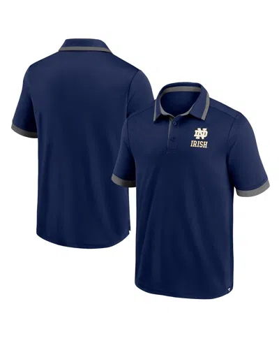 Fanatics Men's  Heather Navy Notre Dame Fighting Irish Classic Homefield Polo Shirt