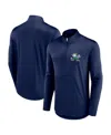 Fanatics Men's  Navy Notre Dame Fighting Irish Quarterback Mock Neck Quarter-zip Top In Navy