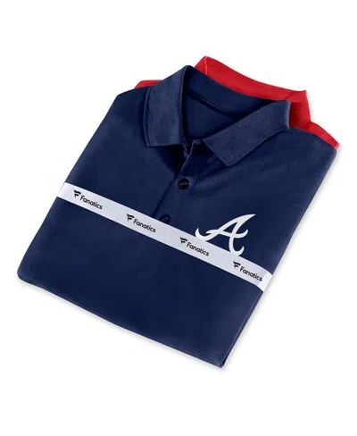 Fanatics Men's  Navy, Red Atlanta Braves Polo Shirt Combo Set In Navy,red