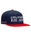 Fanatics Branded Navy/red Columbus Blue Jackets Iconic Color Blocked Snapback Hat In Navy,red