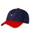 Fanatics Branded  Navy/red Washington Capitals Authentic Pro Rink Two-tone Flex Hat In Navy,red