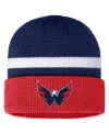 Fanatics Men's  Navy, Red Washington Capitals Fundamental Cuffed Knit Hat In Navy,red