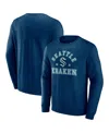 Fanatics Men's  Navy Seattle Kraken Classic Arch Pullover Sweatshirt In Navy