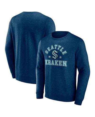 Fanatics Men's  Navy Seattle Kraken Classic Arch Pullover Sweatshirt