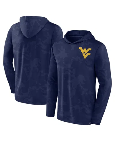 Fanatics Men's  Navy West Virginia Mountaineers Camo Hoodie Long Sleeve T-shirt