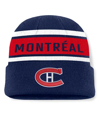 Fanatics Men's  Navy/red Montreal Canadiens Heritage Cuffed Knit Hat In Blue