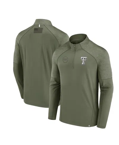 Fanatics Men's  Olive Texas Tech Red Raiders Oht Military-inspired Appreciation Titan Raglan Quarter-