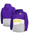 Fanatics Men's  Purple Los Angeles Lakers Big And Tall Anorak Half-zip Hoodie In Purple