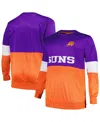 Fanatics Men's  Purple, Orange Phoenix Suns Big And Tall Split Pullover Sweatshirt In Purple,orange