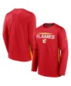 Fanatics Branded Red Calgary Flames Authentic Pro Rink Performance Long Sleeve T-shirt In Red