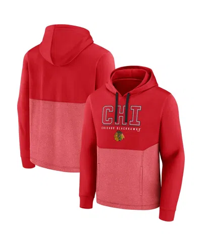 Fanatics Men's  Red Chicago Blackhawks Successful Tri-blend Pullover Hoodie