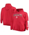Fanatics Men's  Branded Red Houston Rockets Big And Tall Team Wordmark Pullover Hoodie In Red