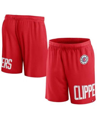 FANATICS MEN'S FANATICS RED LA CLIPPERS FREE THROW MESH SHORTS